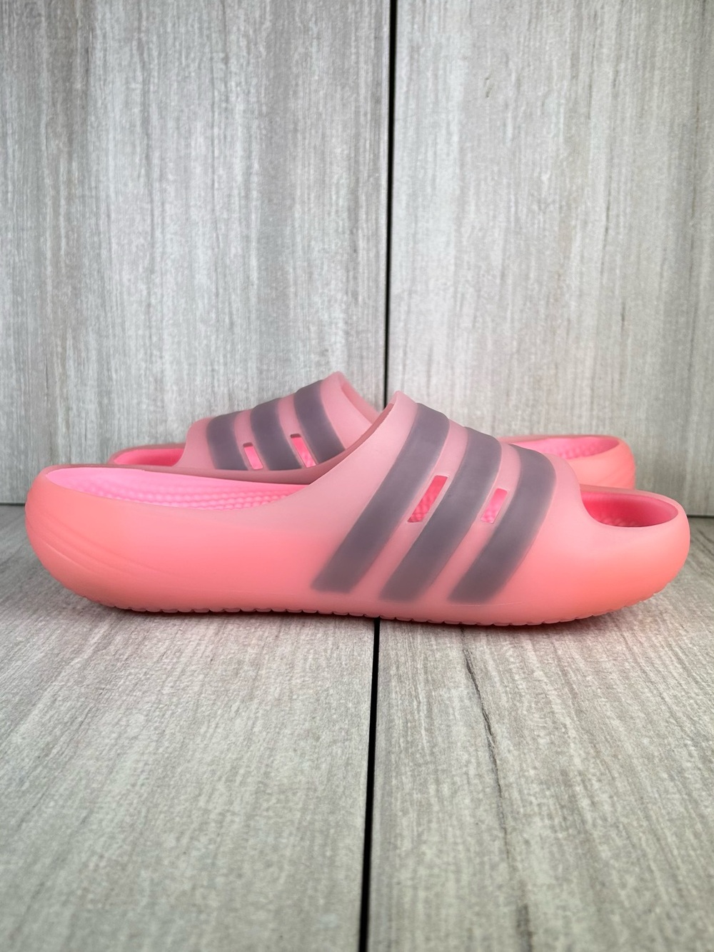 NEW Adidas Originals Adislide Pink Black Recovery Comfort Sandal Mens Size 9 13 - Picture 3 of 11